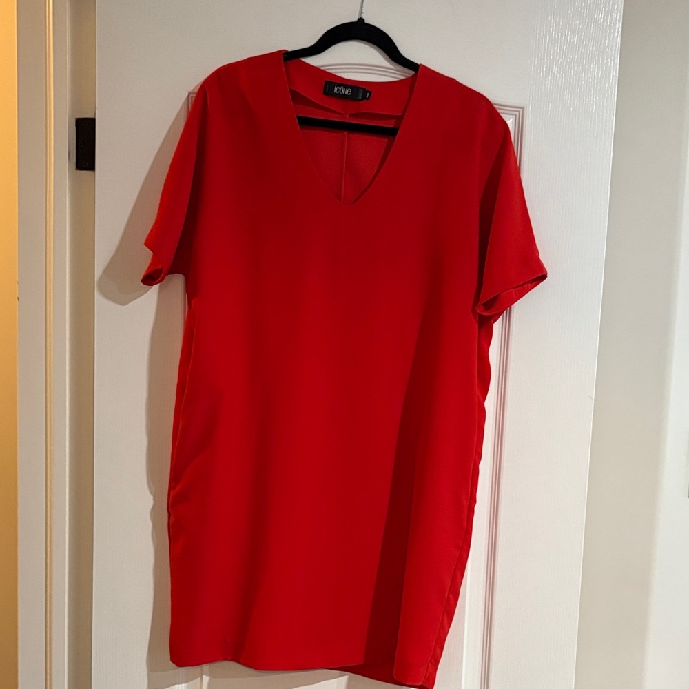 Simons Icone Oversized Red T-Shirt Dress